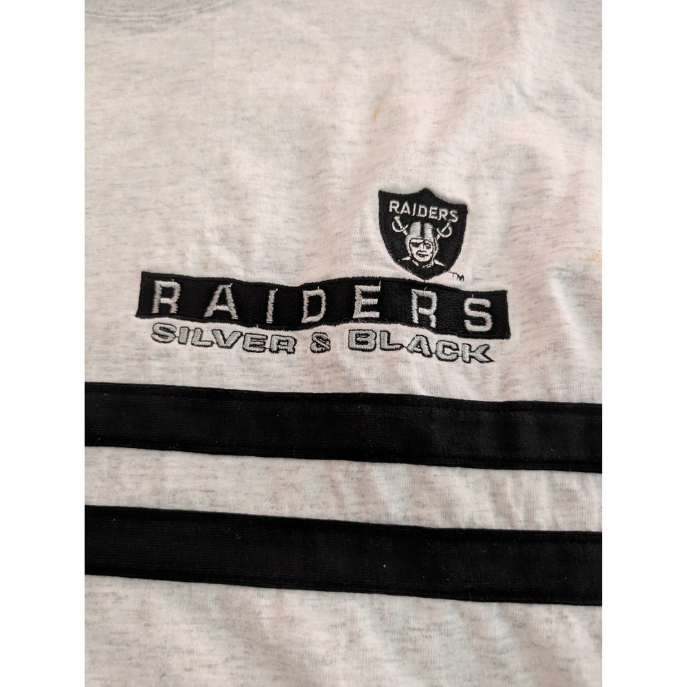 Vintage‎ Raiders Front Row NFL Football T-Shirt Gray Black Long Sleeve Large - Picture 5 of 7